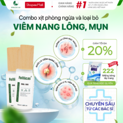 (Combo 3) Bộ 2 Xịt Viêm Nang Lông Follicas 50ml