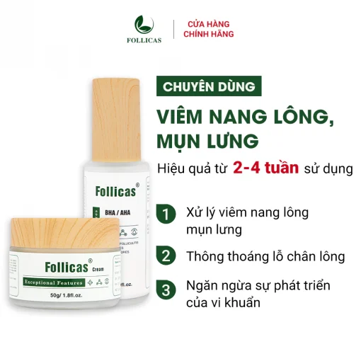 [Combo 2] Kem+Xịt Viêm Nang Lông Follicas - Hình ảnh 3