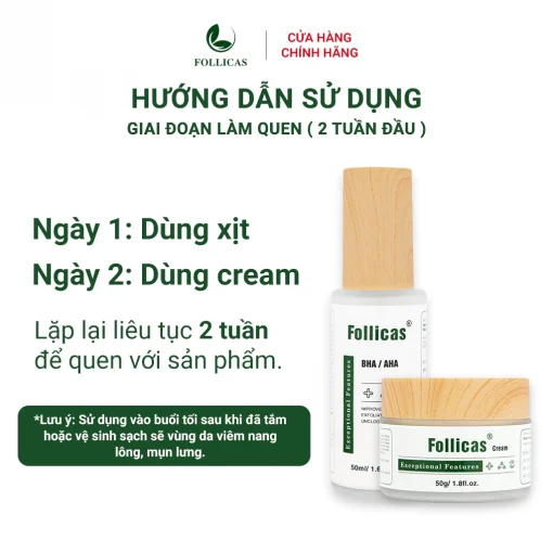 [Combo 2] Kem+Xịt Viêm Nang Lông Follicas - Hình ảnh 4