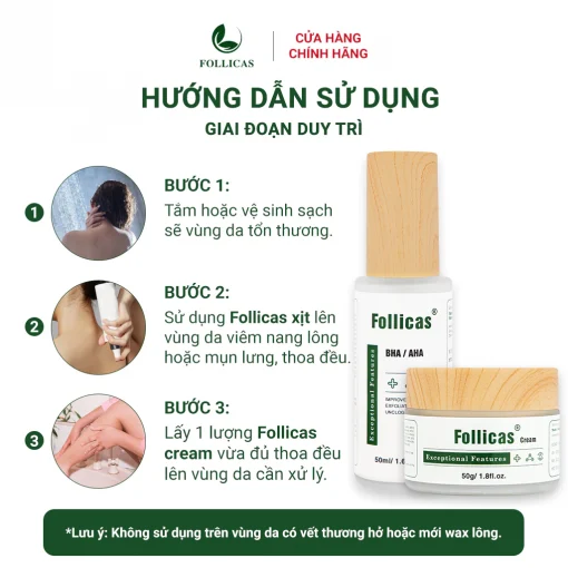 [Combo 2] Kem+Xịt Viêm Nang Lông Follicas - Hình ảnh 5