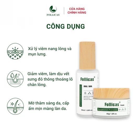 [Combo 2] Kem+Xịt Viêm Nang Lông Follicas - Hình ảnh 6