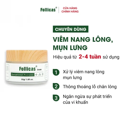 Kem Bôi Viêm Nang Lông Follicas 50g - Hình ảnh 4