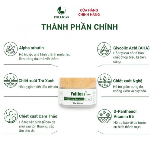 Thành phần kem bôi viêm nang lông Follicas